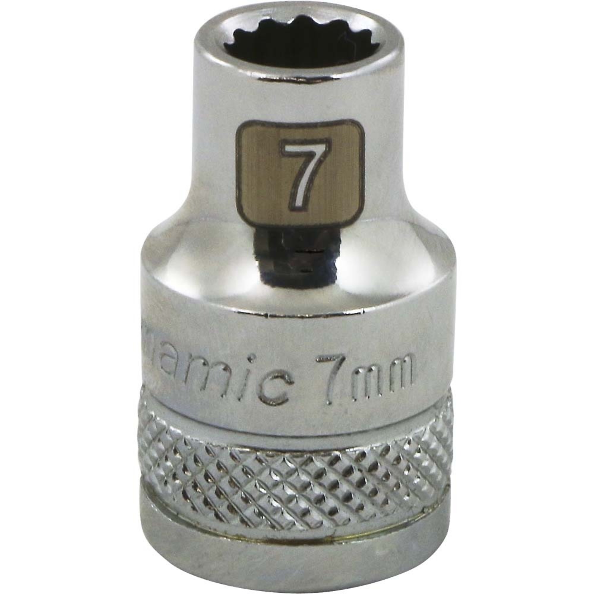 Dynamic Tools 3/8" Drive 12 Point Metric, 7mm Standard Length, Chrome Finish Socket